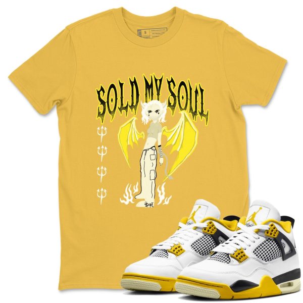 Sold My Soul Sneaker Tee - Casual Unisex Cotton Sneaker T-Shirt To Match 4s Vivid Sulfur Jezsport.com