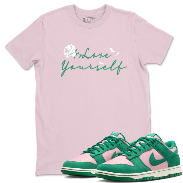 Love Yourself Sneaker Tee - Casual Unisex Cotton Sneaker T-Shirt To Match Medium Soft Pink Malachite Jezsport.com