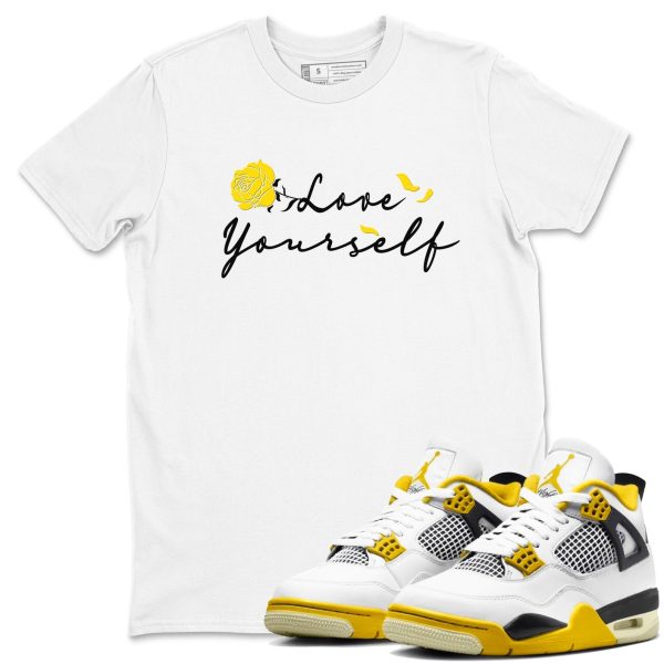 Love Yourself Sneaker Tee - Casual Unisex Cotton Sneaker T-Shirt To Match 4s Vivid Sulfur Jezsport.com