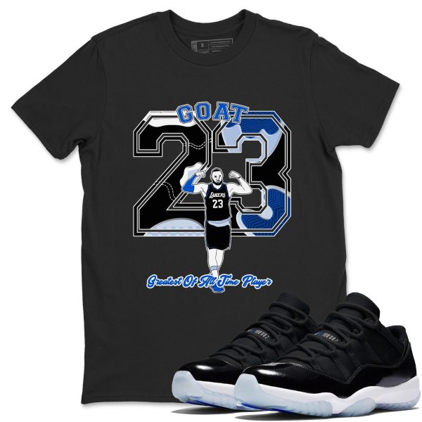 Goat Player - Sneaker Tees Shirts To Match Jordans 11s Black and Varsity Royal Jezsport.com