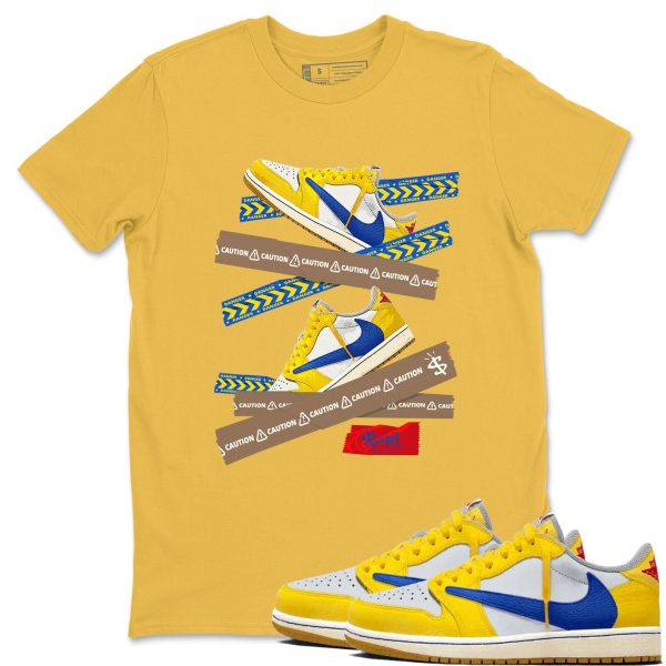 Caution Tape Unisex Cotton T-Shirt - Shirts To Match Jordans 1s Canary Jezsport.com