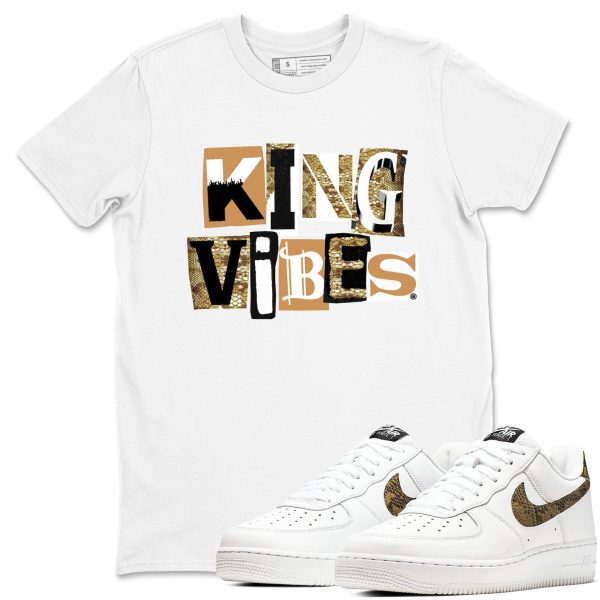 King Vibes Unisex Cotton T-Shirt - Shirts To Match Jordans AF1 Ivory Snake Skin Jezsport.com