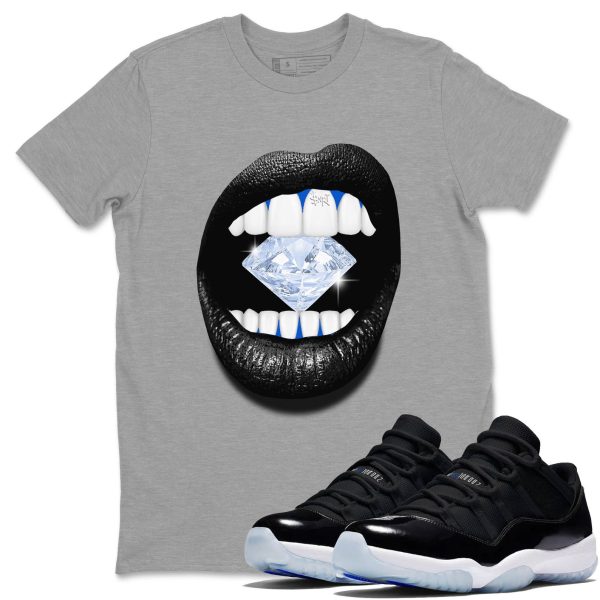 Lips Diamond Unisex Cotton T-Shirt - Shirts To Match Jordans 11s Black and Varsity Royal Jezsport.com