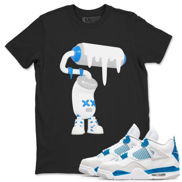 3D Paint Roller Unisex Cotton T-Shirt - Shirts To Match Jordans 4s Military Blue Jezsport.com