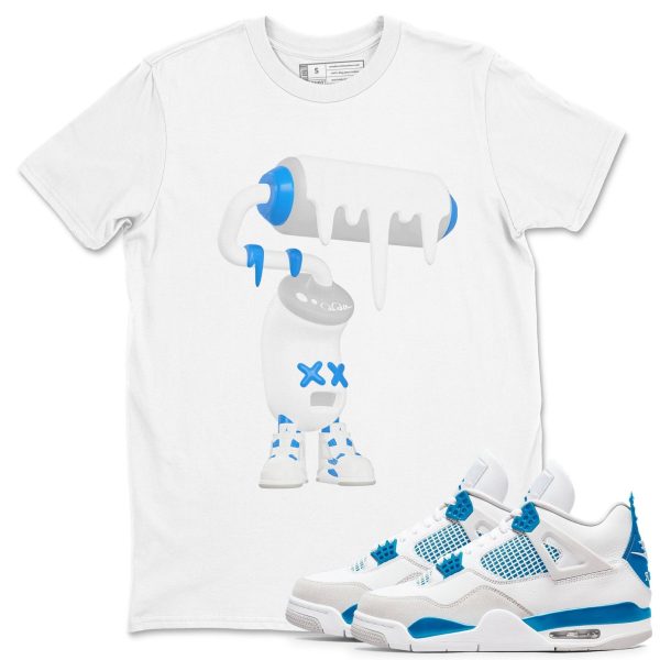 3D Paint Roller Unisex Cotton T-Shirt - Shirts To Match Jordans 4s Military Blue Jezsport.com