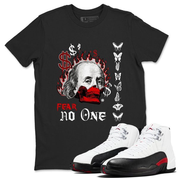 Fear No One Unisex Crew Neck Sneaker Matching Tee Shirts To Match 12s Red Taxi Jezsport.com