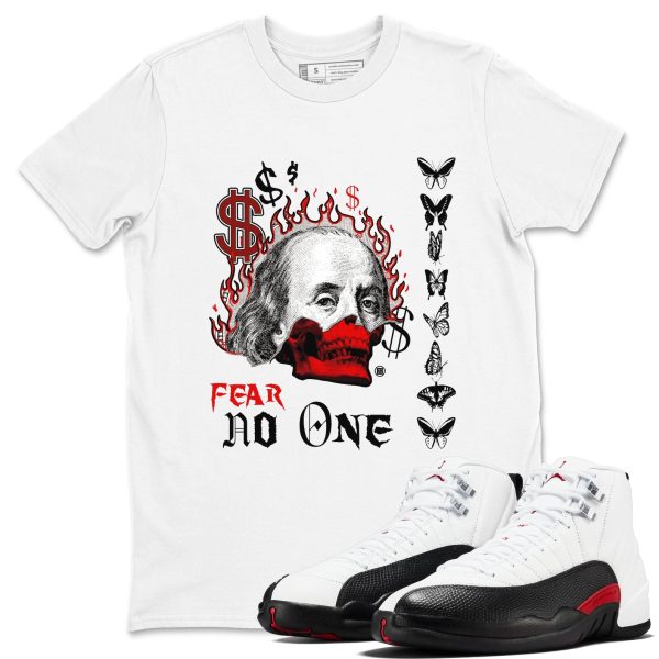 Fear No One Unisex Crew Neck Sneaker Matching Tee Shirts To Match 12s Red Taxi Jezsport.com