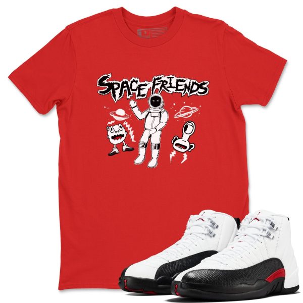 Space Friends Unisex Crew Neck Sneaker Matching Tee Shirts To Match 12s Red Taxi Jezsport.com