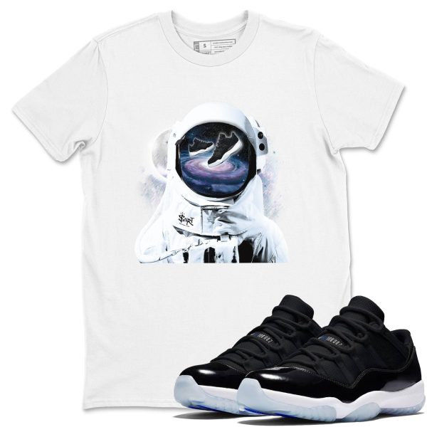 Space Discovery Unisex Crew Neck Sneaker Matching Tee Shirts To Match 11s Black/Varsity Royal Jezsport.com