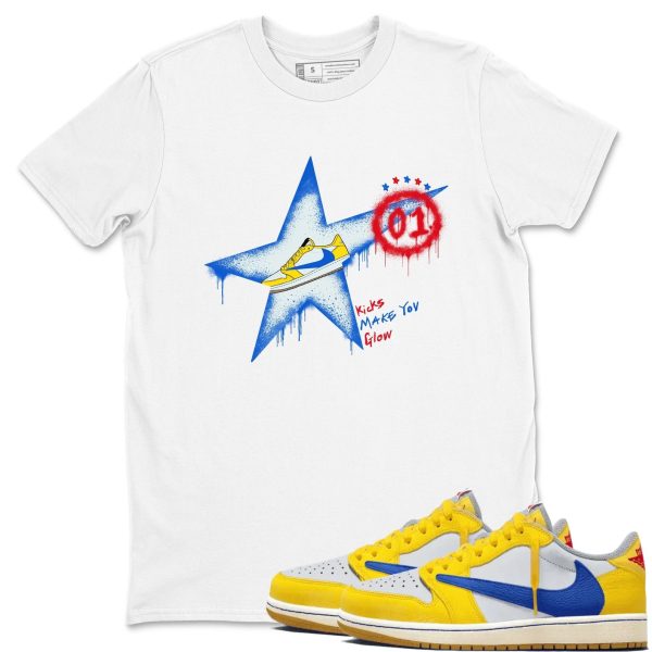 Kicks Make You Glow Unisex Sneaker T-Shirt - Shirts To Match Jordans AJ1 Travis Canary Jezsport.com