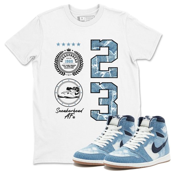 Sneaker Emblem Unisex Sneaker T-Shirt - Shirts To Match Jordans AJ1 Denim Jezsport.com