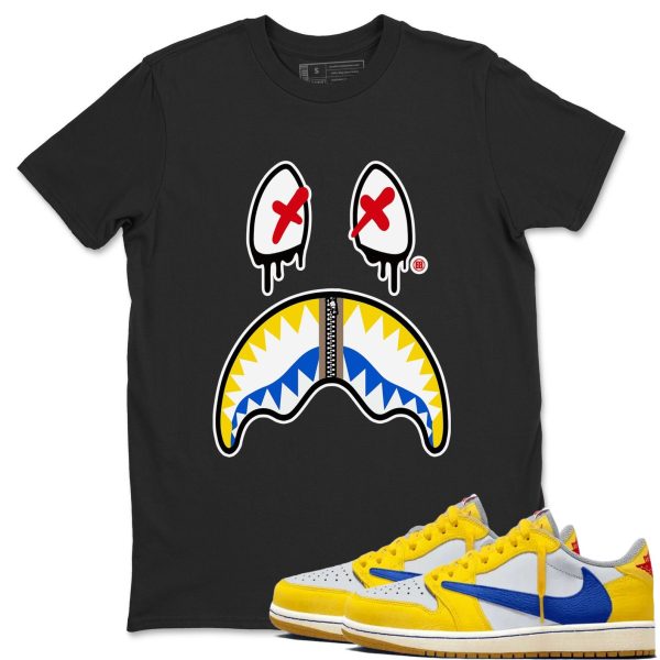 Shark Face Unisex Cotton T-Shirt - Shirts To Match Jordans 1s Travis Canary Jezsport.com