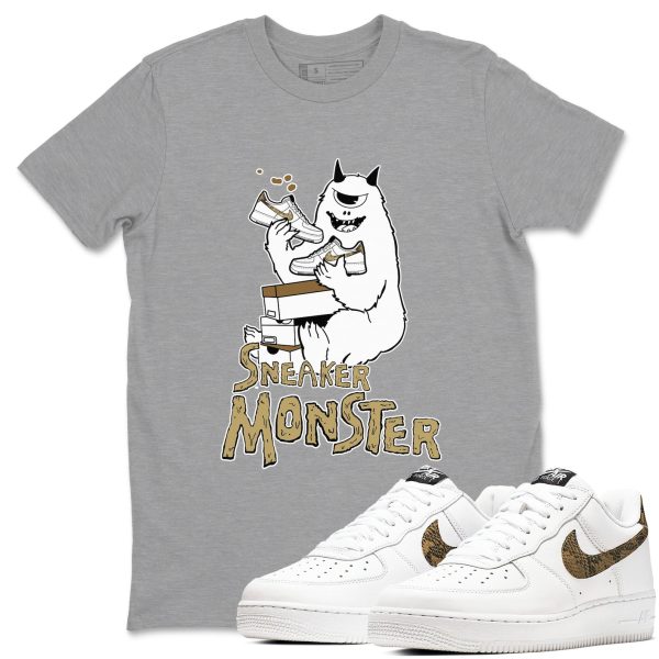 Sneaker Monster Unisex Cotton T-Shirt - Shirts To Match Jordans AF1 Ivory Snake Skin Jezsport.com