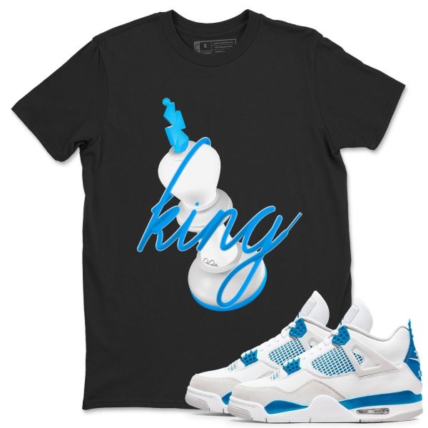 3D King Unisex Cotton T-Shirt - Shirts To Match Jordans 4s Military Blue Jezsport.com