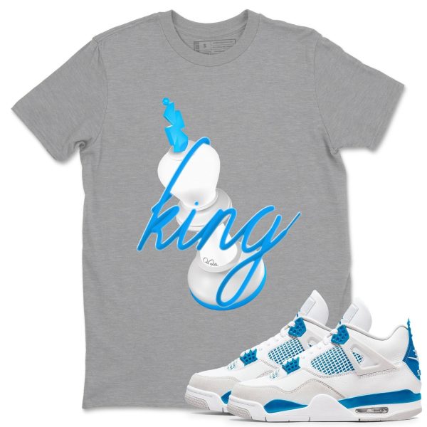 3D King Unisex Cotton T-Shirt - Shirts To Match Jordans 4s Military Blue Jezsport.com