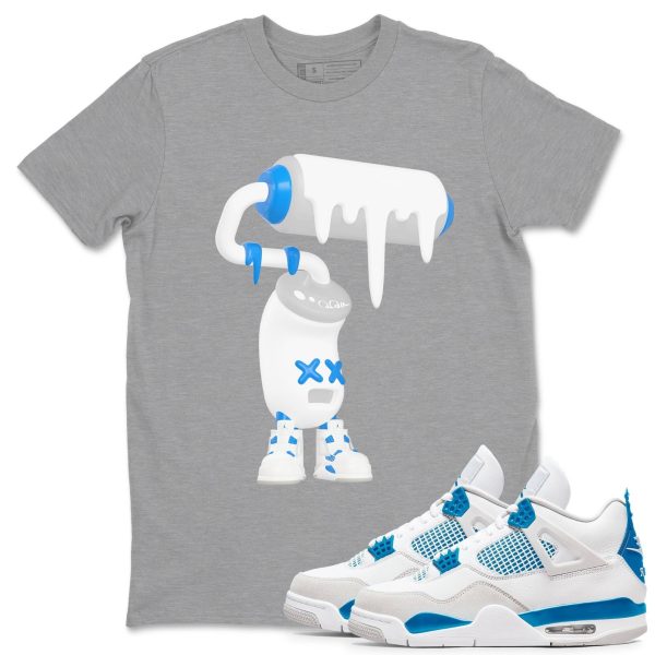 3D Paint Roller Unisex Cotton T-Shirt - Shirts To Match Jordans 4s Military Blue Jezsport.com