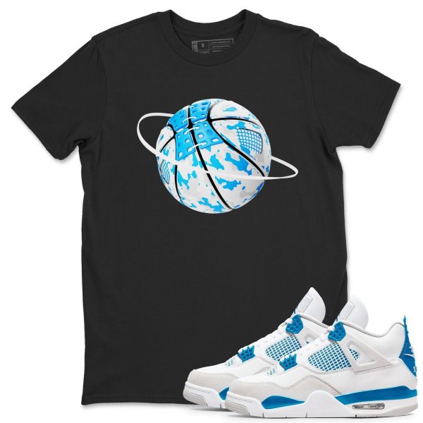 Camo Basketball Planet Unisex Cotton T-Shirt - Shirts To Match Jordans 4s Military Blue Jezsport.com