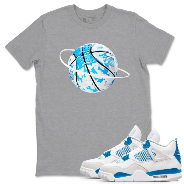 Camo Basketball Planet Unisex Cotton T-Shirt - Shirts To Match Jordans 4s Military Blue Jezsport.com