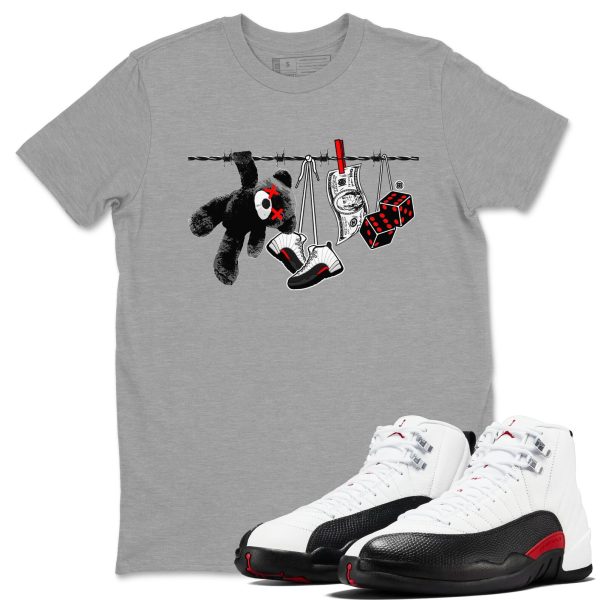 Clothesline Unisex Crew Neck Sneaker Matching Tee Shirts To Match 12s Red Taxi Jezsport.com