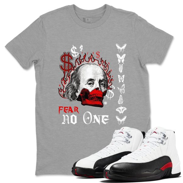 Fear No One Unisex Crew Neck Sneaker Matching Tee Shirts To Match 12s Red Taxi Jezsport.com