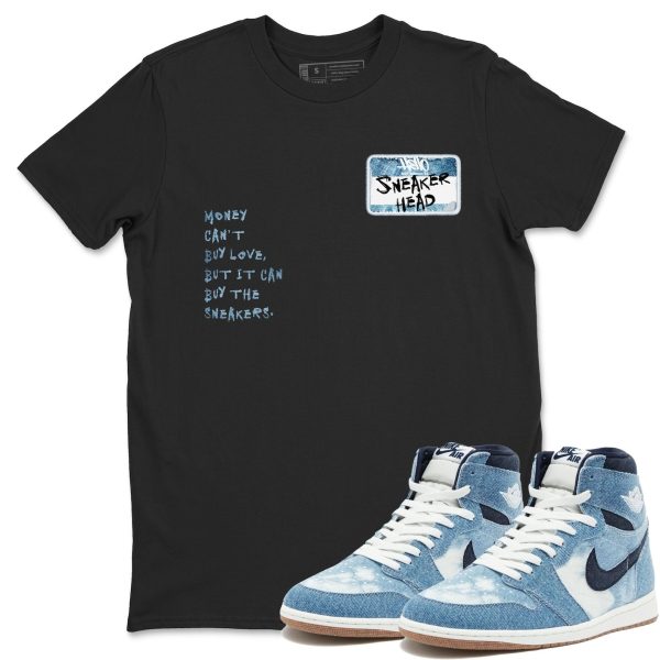 Sneakerhead Badge Unisex Sneaker T-Shirt - Shirts To Match Jordans AJ1 Denim Jezsport.com