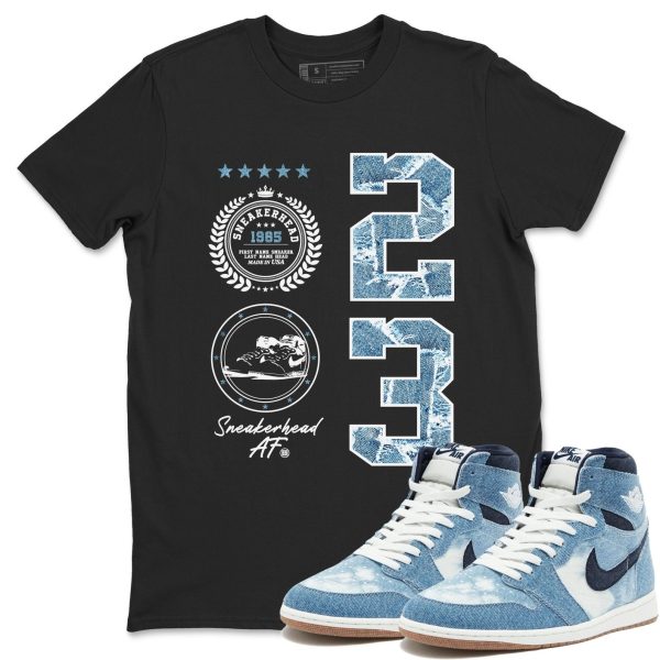 Sneaker Emblem Unisex Sneaker T-Shirt - Shirts To Match Jordans AJ1 Denim Jezsport.com