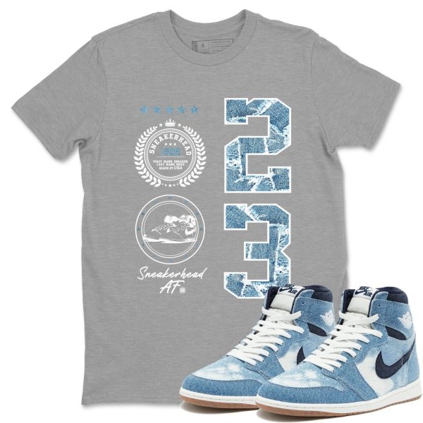 Sneaker Emblem Unisex Sneaker T-Shirt - Shirts To Match Jordans AJ1 Denim Jezsport.com