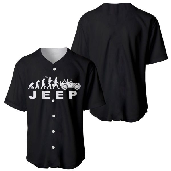 JEEP Evolution Baseball Jersey Black For Men and Women Jezsport.com