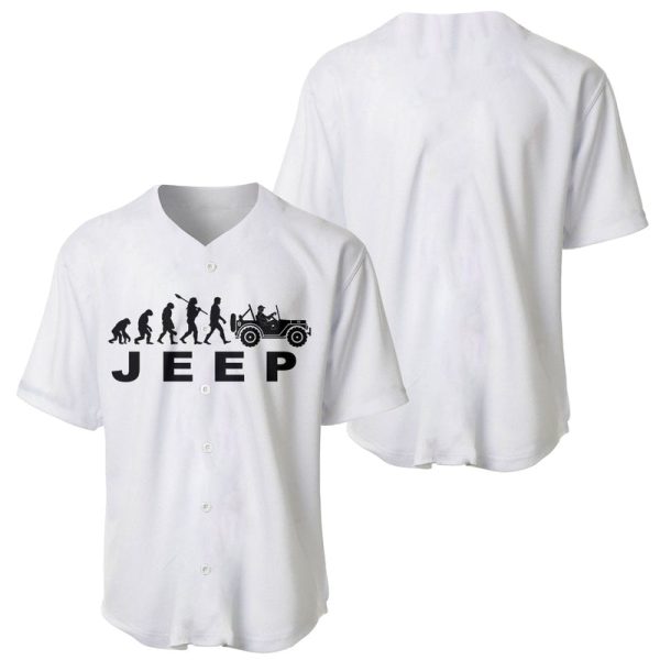 JEEP Evolution Baseball Jersey White For Men and Women Jezsport.com