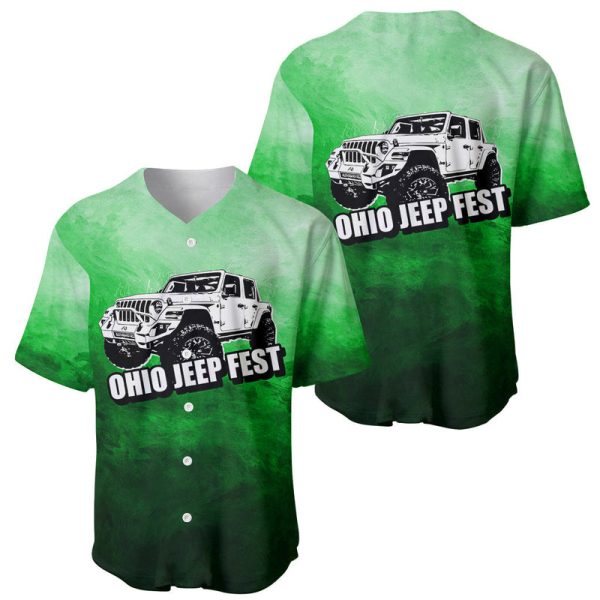 Ohio Jeep Fest Baseball Jersey Green Style For Men and Women Jezsport.com