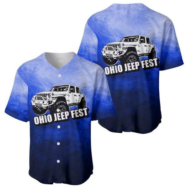 Ohio Jeep Fest Baseball Jersey Blue Style For Men and Women Jezsport.com