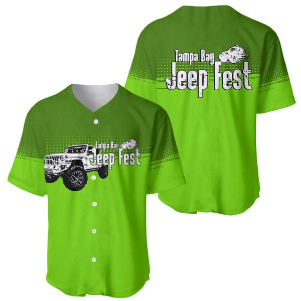 Tamba Bay Jeep Fest Baseball Jersey Grunge Vibe Green Style For Men and Women Jezsport.com