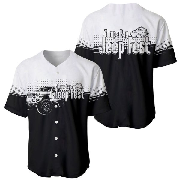 Tamba Bay Jeep Fest Baseball Jersey Grunge Vibe White Style For Men and Women Jezsport.com