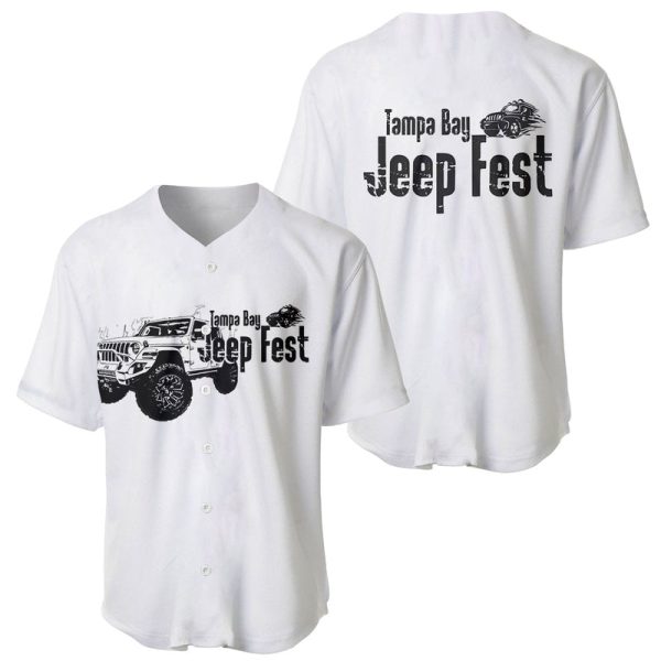 Tamba Bay Jeep Fest Baseball Jersey Simple White For Men and Women Jezsport.com