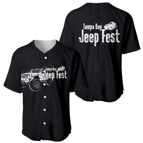 Tamba Bay Jeep Fest Baseball Jersey Simple Black For Men and Women Jezsport.com