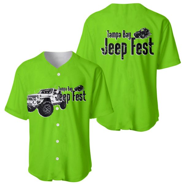 Tamba Bay Jeep Fest Baseball Jersey Simple Green For Men and Women Jezsport.com