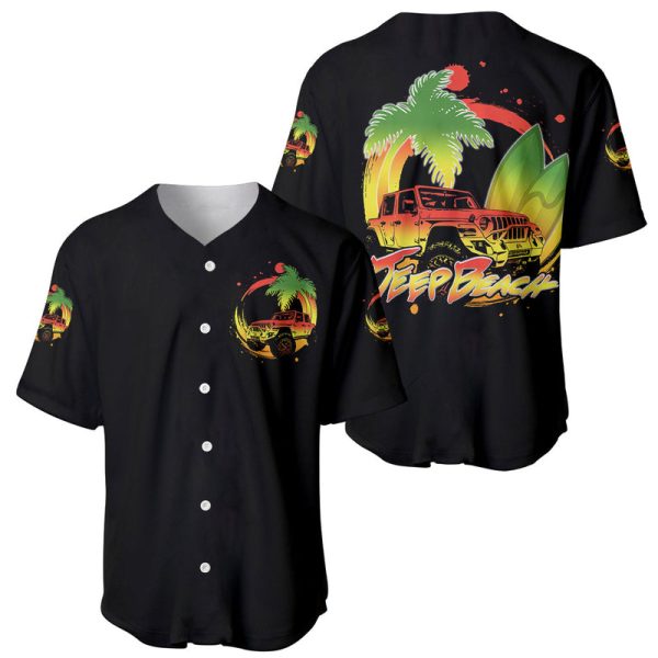 JEEP Beach Baseball Jersey Vibe Yellow Style For Men and Women Jezsport.com