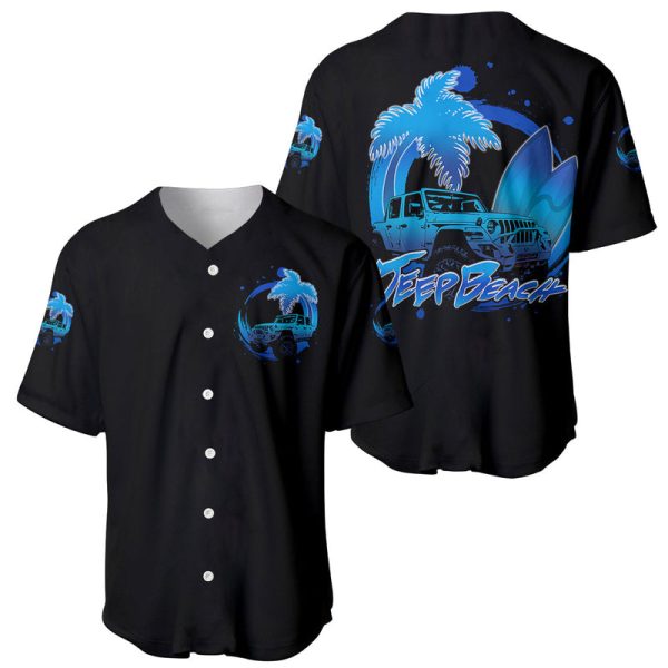 JEEP Beach Baseball Jersey Vibe Blue Style For Men and Women Jezsport.com