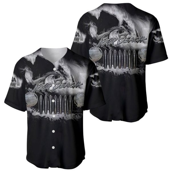 JEEP Beach Baseball Jersey Black Wave For Men and Women Jezsport.com