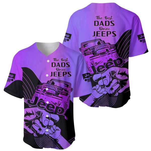 Purple Jeep Dad Baseball Jersey Happy Fathers Day Best Dads Drive Jeeps For Men and Women Jezsport.com