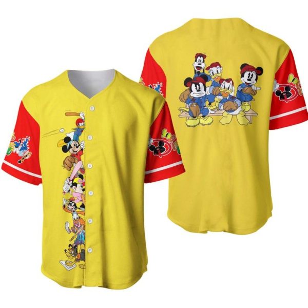 Mickey Mice Pluto Disney Cartoon Baseball Jersey For Men and Women Jezsport.com