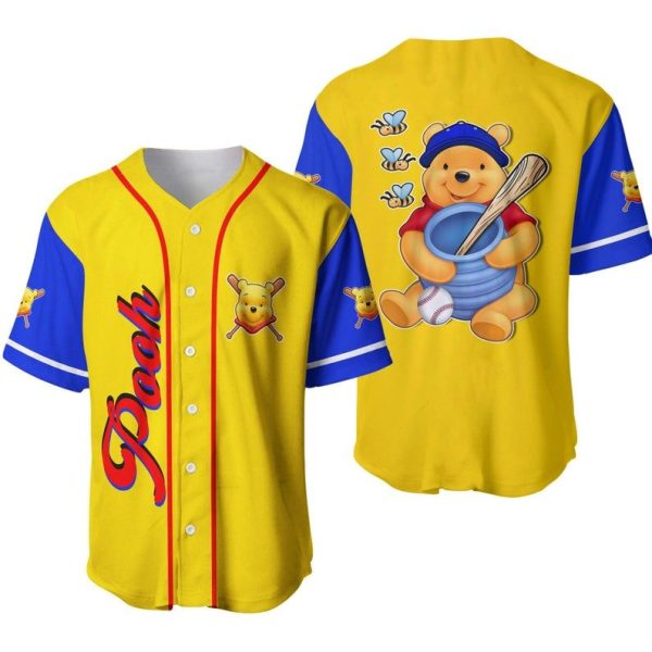 Pooh Honey Disney Winnie The Pooh Baseball Jersey For Men and Women Jezsport.com