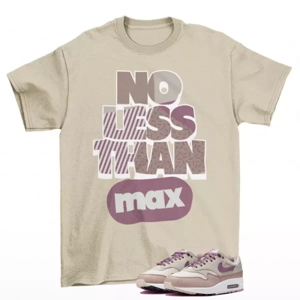 No Less Shirt Tan to Match Air Max 1 Light Bone Violet Dust FB9660-002 Jezsport.com