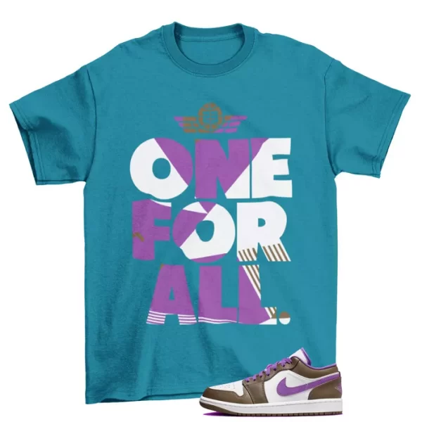 One For All Shirt Blue to Match Air Jordan 1 Low Palomino Wild Berry 553558-215 Jezsport.com