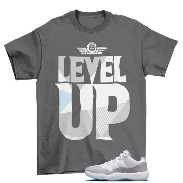 Level Up Cement Grey Shirt to Match Jordan 11 Retro Low Cement Grey AV2187-140 Jezsport.com