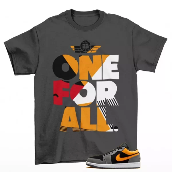 One For All Shirt to Match Jordan 1 Low Vivid Orange Graphite FN7308-008 Jezsport.com