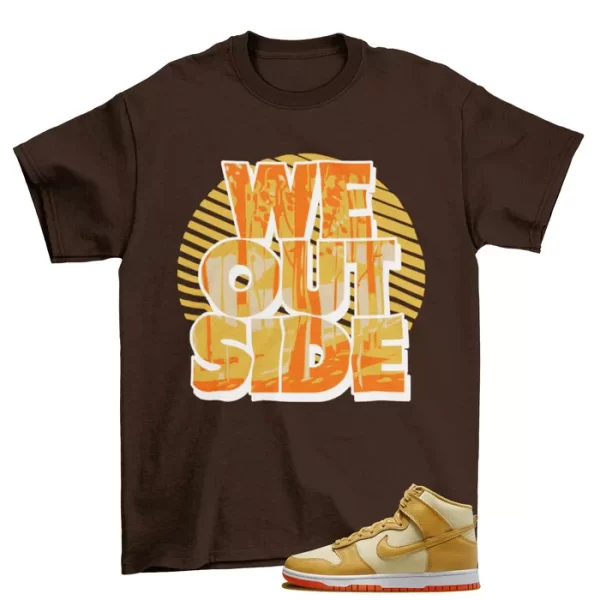 We Outside Shirt to Match Dunk High Wheat Gold Canvas DV7215-700 Jezsport.com