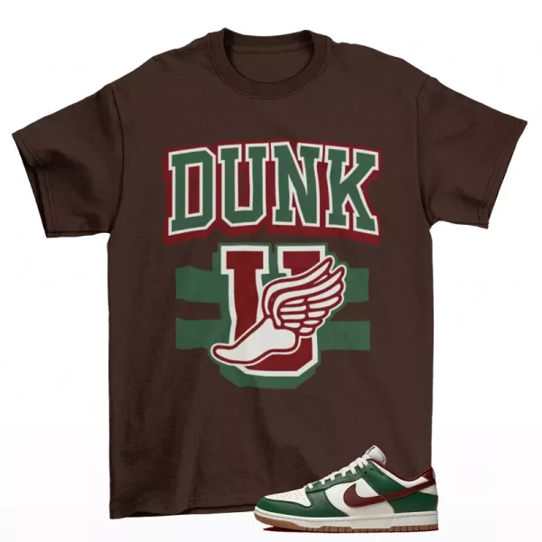 Blessed Shirt Brown to Match Dunk Low Gorge Green Team Red FB7160-161 Jezsport.com