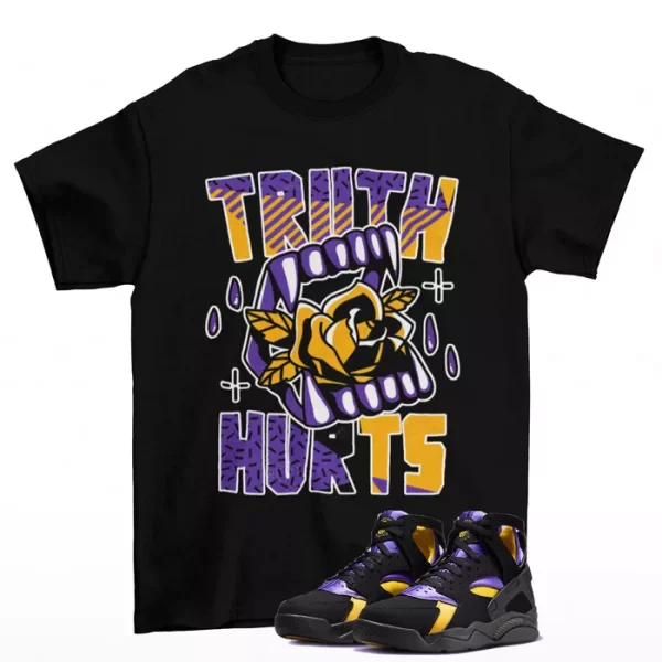 Truth Shirt to Match Air Flight Huarache Black Vasity Purple FD0188-001 Jezsport.com