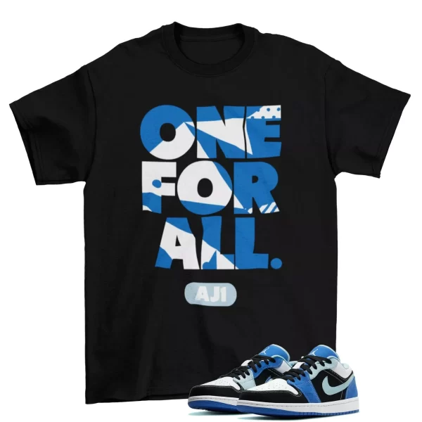 One For All Shirt to Match Air Jordan 1 Low SE Racer Blue DH0206 400 Jezsport.com